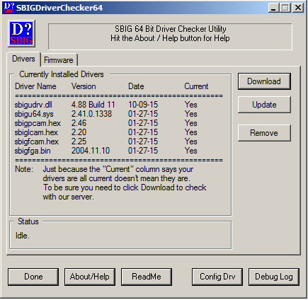 SBIG driverchecker